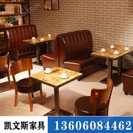 厦门实木火锅桌椅 餐厅卡座沙发定制认准凯文斯品牌