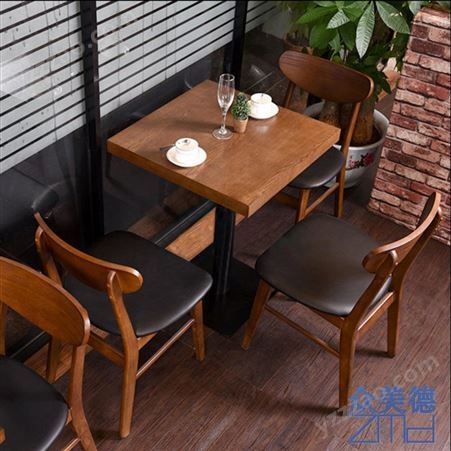 深圳餐厅家具定制 配套实木餐桌餐椅 两人桌 四人桌尺寸来图定制选择众美德家具