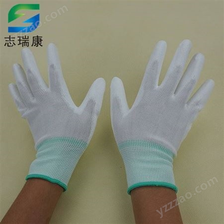 PU涂层涂掌手套结实 工业使用无尘劳保透气手套