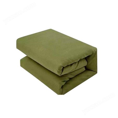 学校宿舍单人橄榄绿毛巾被冬季救灾热熔棉被工地劳保棉花棉被