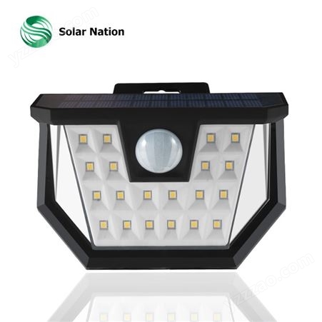 耀邦新能源家用户外照明三面LED太阳能感应壁灯Nireus