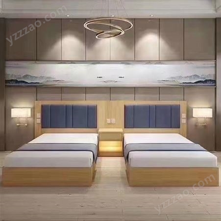 全套酒店家具 鼎致供应 简约现代风格民宿用床 现场测量安装