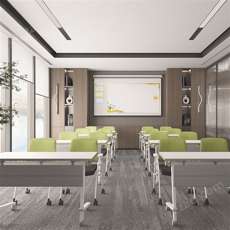 塑料挡板桌 办公学习会议洽谈室可移动折叠桌椅