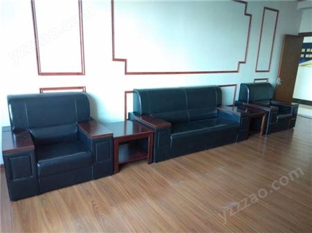黑龙江定制会客中式办公沙发 真皮材质 树邦办公室沙发