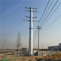 图纸定制35KV电力钢管杆 热镀锌15米钢杆基础打桩 高压杆塔