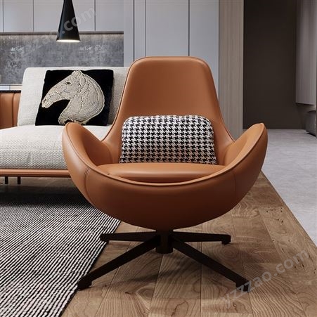 搏德森设计师单人沙发轻奢蛋壳椅北欧现代简约阳台客厅旋转休闲椅蜗牛椅厂家