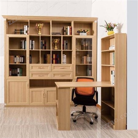 昶盛金属  折叠实木书桌书架书柜一体组合家用小户型