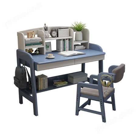 搏德森实木书桌书架一体桌家用学生写字桌子小户型简约儿童书桌椅可升降