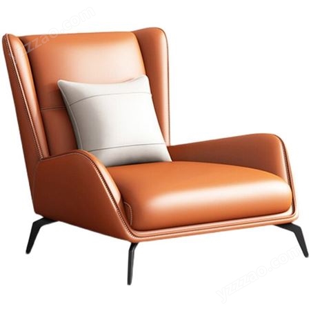 搏德森北欧简约懒人沙发西皮单人老虎椅设计休闲会所简奢意式休闲网红椅厂家