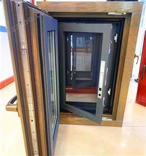天津斯瑞阁新款98-PUS无缝焊接暗导水槽铝包木窗纱一体窗