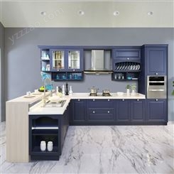 不锈钢厨台橱柜 定制橱柜厂 雅赫软装 现代风格式厨房设计