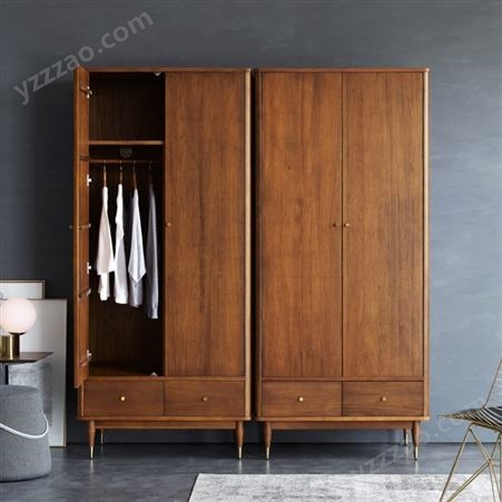 卧室家具生产 雅赫软装 整体实木衣柜定制 简约现代